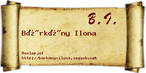 Bárkány Ilona névjegykártya