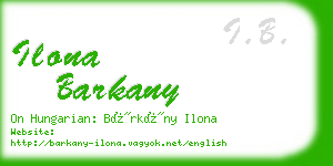 ilona barkany business card